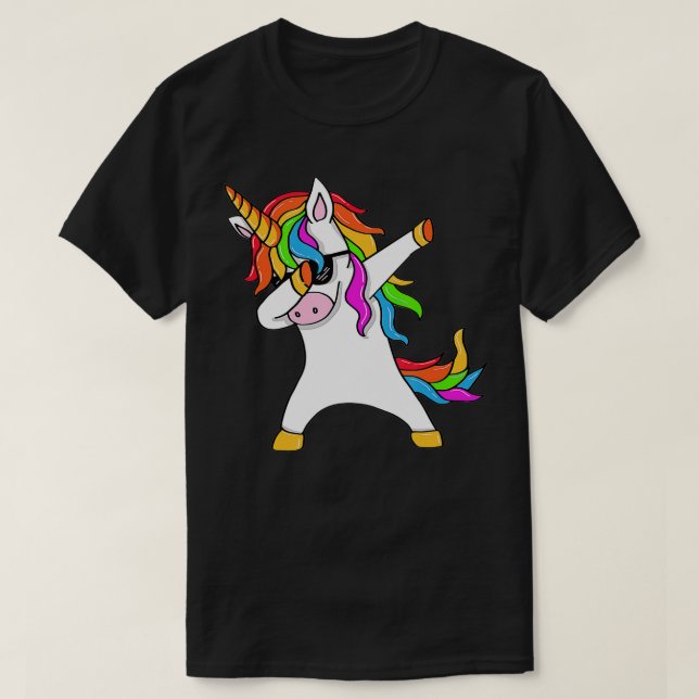Camiseta Dabbing Unicorn - Unicorn Dab - Unicorn Gift  (Frente do Design)