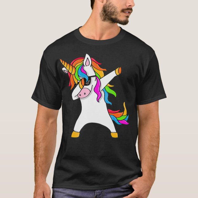 Camiseta Dabbing Unicorn - Unicorn Dab - Unicorn Gift (Frente)