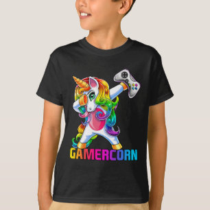 Camiseta Dabbing Unicorn Video Game Controller Gamer Girl