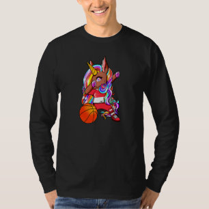 Camiseta Dabbing Unicórnio de Pele Marrom Singapura Fa Basq
