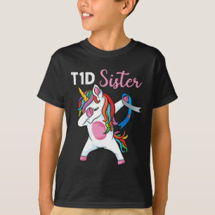 Camiseta Dabbing unicórnio para suportar diabetes tipo 1 da