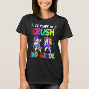 Camiseta Dabbing Unicorns Ready to Crush Second Grade Back