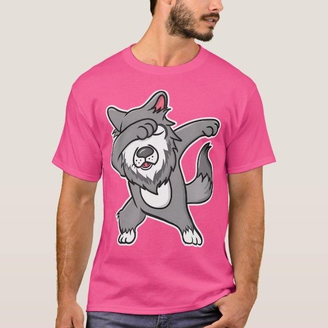 Camiseta Dabbing Wolf Animal (Frente)