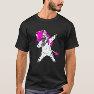 Camiseta Dabbing Zebra com Mano-Cavalo Rosa
