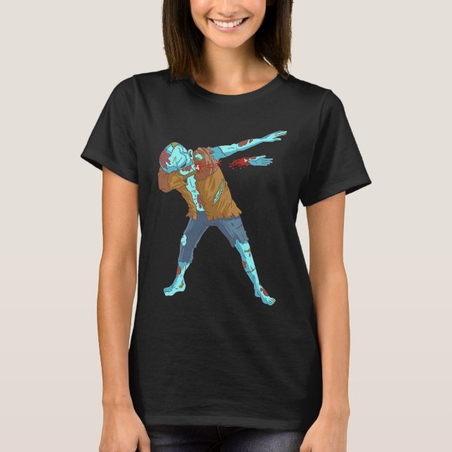 Camiseta Dabbing Zombie  Halloween Boys Kids Dab Cute Zombi (Frente)