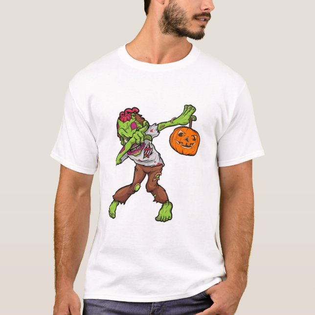 Camiseta Dabbing Zombie Halloween Dab Funny Gift design (Frente)