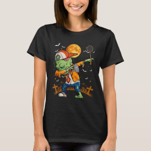 Camiseta Dabbing Zombie jogando Badminton Halloween Badmint