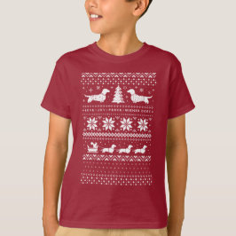 Camiseta Dachshances | Amor Joy Peace Wiener Cães Natal