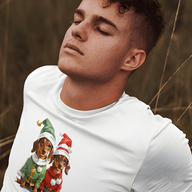 Camiseta Dachshances Cuecas de Natal (Criador carregado)