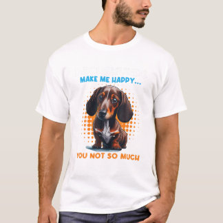 Camiseta Dachshances Me Faz Feliz Você Não É Tanto Pet Dog