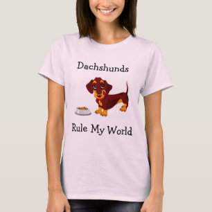 Camiseta Dachshances Regra Meu Mundo Senhoras Ringer Camise