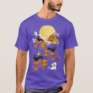 Camiseta Dachshills Andando Bruxa Halloween Dachshund Dog L