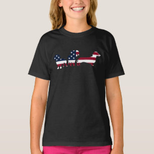 Camiseta Dachshund 4º De Julho, Cachorros Patrióticos Wiene
