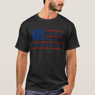 Camiseta Dachshund 4 De Julho Dos Eua, Bandeira Americana