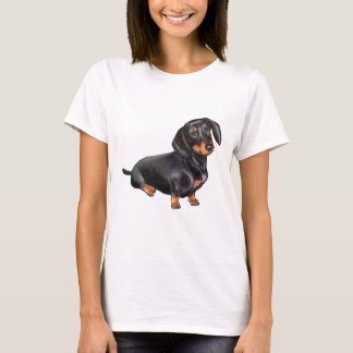 Camiseta Dachshund (A) - Preto e bronzeado