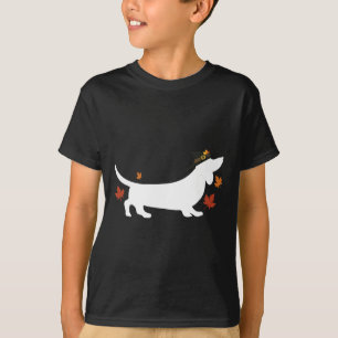 Camiseta Dachshund Ação de Graças Peregrino Queda