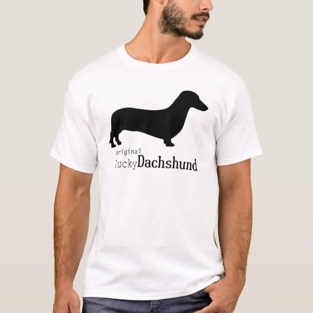 Camiseta Dachshund afortunado original (Frente)