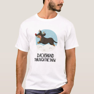 Camiseta Dachshund Através Da Arma De Natal Engraçado Da Ne