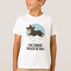 Camiseta Dachshund Através Da Arma De Natal Engraçado Da Ne