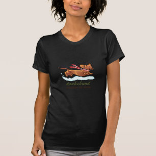 Camiseta Dachshund Através Da Neve