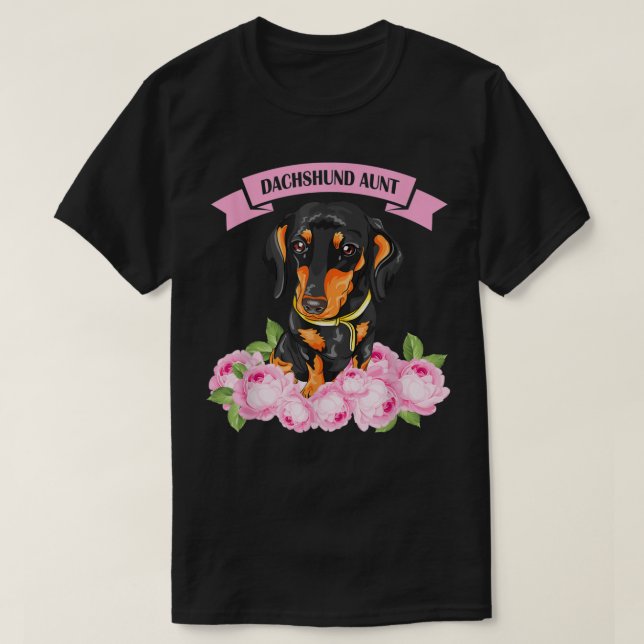 Camiseta Dachshund Aunt Wiener Doxie Lover Proprietário Flo (Frente do Design)