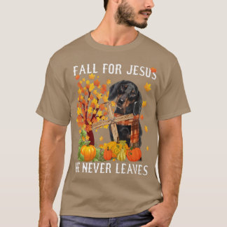 Camiseta Dachshund Autumn Cai Por Jesus Que Nunca Sairá