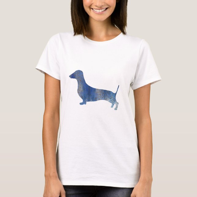 Camiseta Dachshund azul (Frente)
