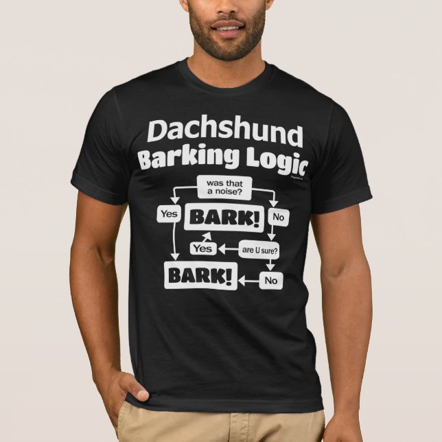 Camiseta Dachshund Barking Logic (Frente)