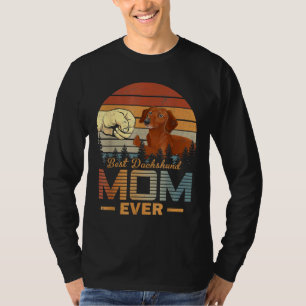 Camiseta Dachshund Best Dachshund Mãe Alguma Vez Retro Vint