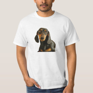 Camiseta Dachshund bonito (Brown diminuto de cabelos