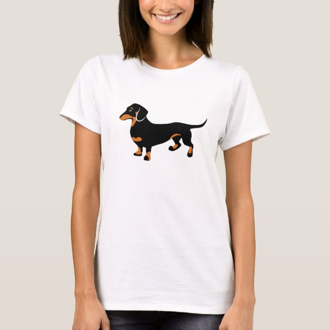 Camiseta Dachshund bonito - cão de Doxie (Frente)