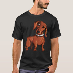 Camiseta Dachshund Bonito Com Olho De Treudooven