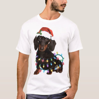 Camiseta Dachshund cachorro de Natal lindo