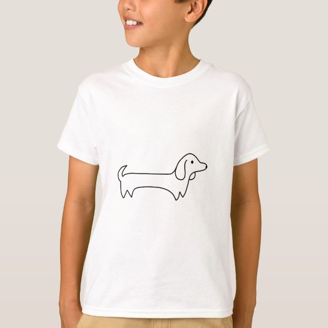CAMISETA DACHSHUND, CACHORRO QUENTE, CÃO DE SALSICHA, (Frente)