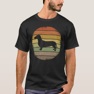 Camiseta Dachshund Cachorro Salsicha Retro Pôr do Sol Vinta