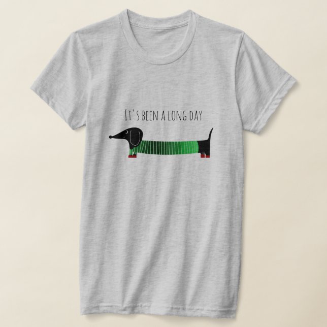 Camiseta Dachshund Caprichoso Longo Dia (Postura )