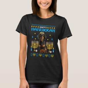 Camiseta Dachshund Chanukah judeu feio Hanukkah Sweater Pa
