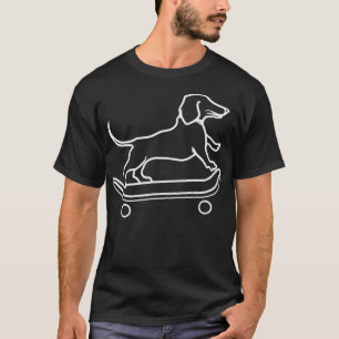 Camiseta Dachshund Chiweenie Wiener Dog Skateboard