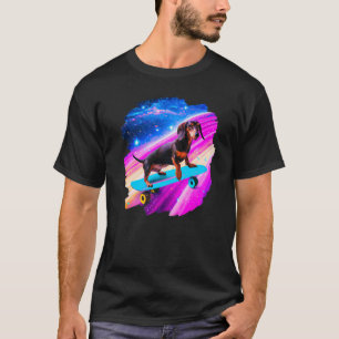 Camiseta Dachshund Chiweenie Wiener Dog Skateboard em Ou