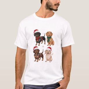 Camiseta Dachshund Christmas Dog Mãe Lover Xmas Gift