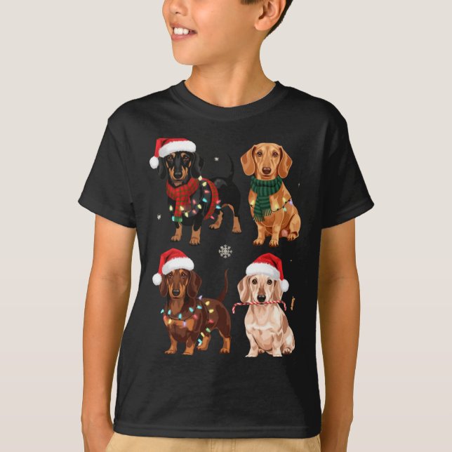 Camiseta Dachshund Christmas Dog Mom Lover Xmas Gift  (Frente)