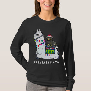 Camiseta Dachshund Christmas Fa La Lama
