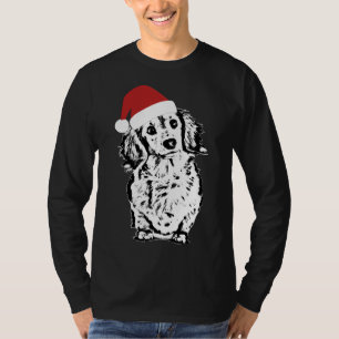 Camiseta Dachshund Christmas Santa Hat