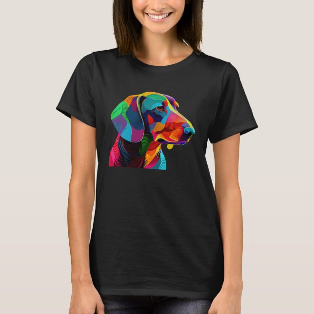 Camiseta Dachshund  Colorful Pop Dachshund (Frente)