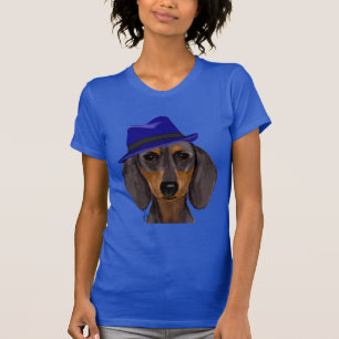Camiseta Dachshund com Blue Trilby