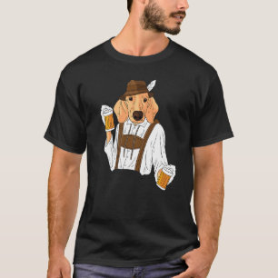 Camiseta Dachshund Com Lederhosen Dog Beer Prost Oktoberfe