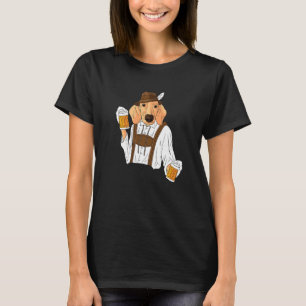Camiseta Dachshund Com Lederhosen Dog Beer Prost Oktoberfe