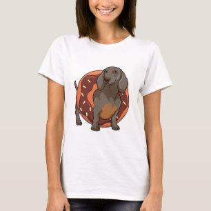 Camiseta Dachshund com Rosquinha
