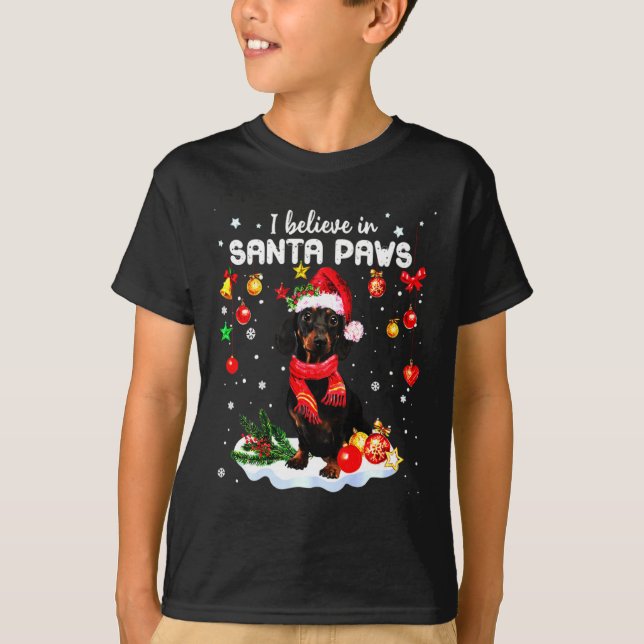 Camiseta Dachshund Cute Christmas (Frente)