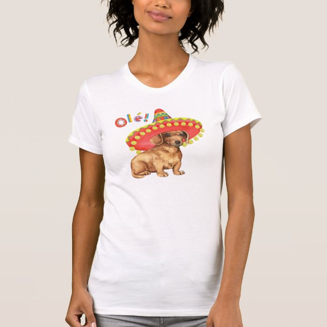 Camiseta Dachshund da festa (Frente)